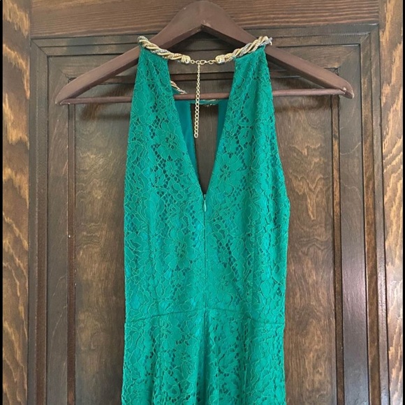 Green lace prom dress - Picture 7 of 9